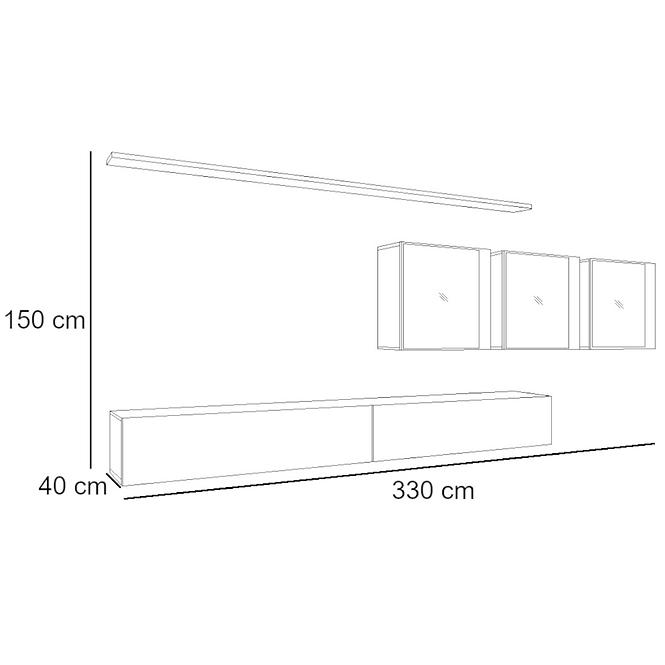 Meblościanka Switch XVII szkło + LED Biały