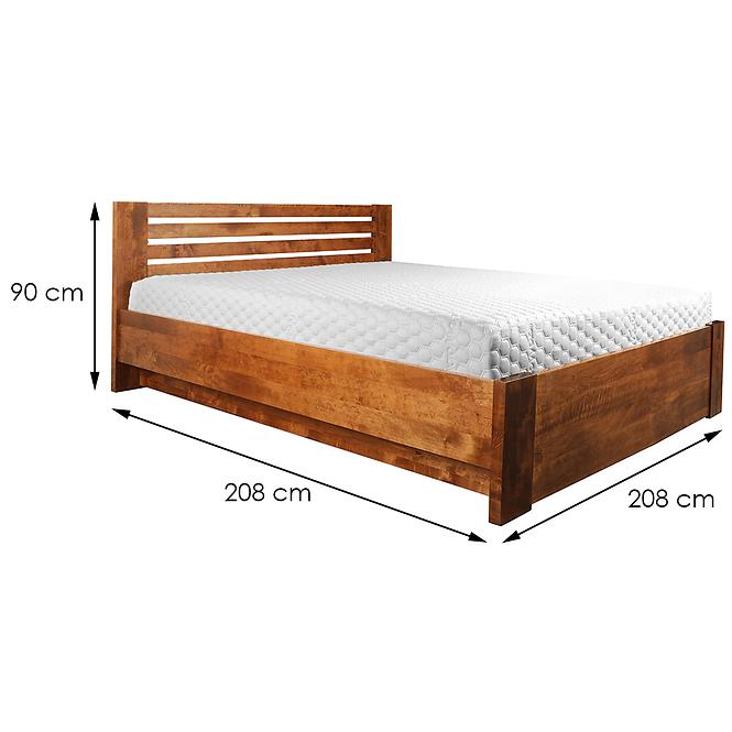 Łóżko drewniane Bergen Plus 200x200 Olcha