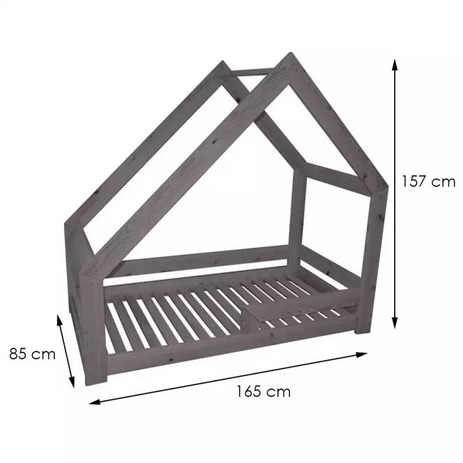 Łóżeczko Domek Grafit