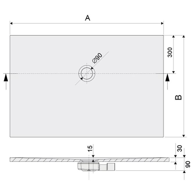 Brodzik B-M/OPEN STR 70X130X1.5 BIEW