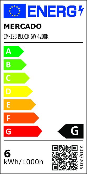 Panel LED Blok 6W 4200K Kwadrat Czarny