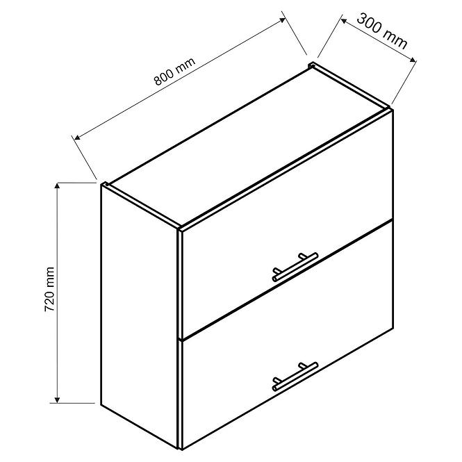 Szafka kuchenna Emily W80grf/2 biały groszek mat