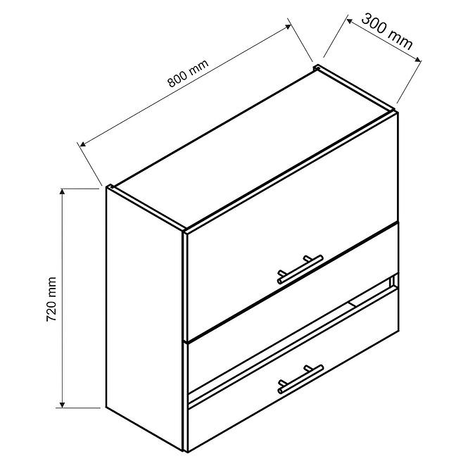 Szafka kuchenna Emily W80grf/2 Sd biały groszek mat