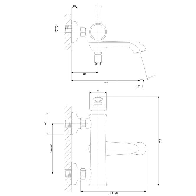 Bateria wannowa Armance AM5230CR chrom