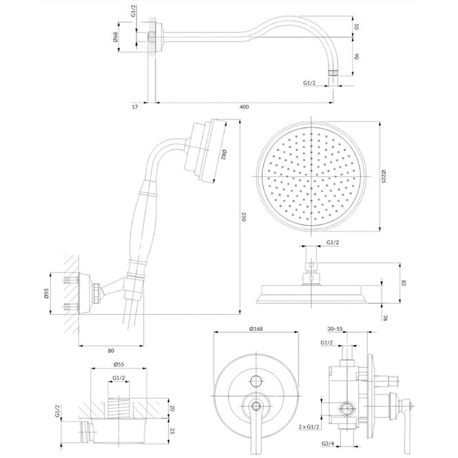 System natryskowy podtynkowy Armance SYSAM10CR chrom