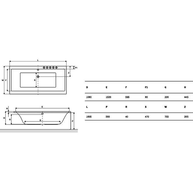 Wanna Pryzmat 160x75 WAEX.PRY16WH