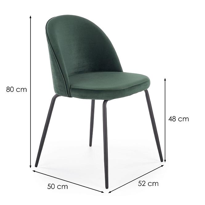 Krzesło  K314 Velvet/Metal C. Zielony