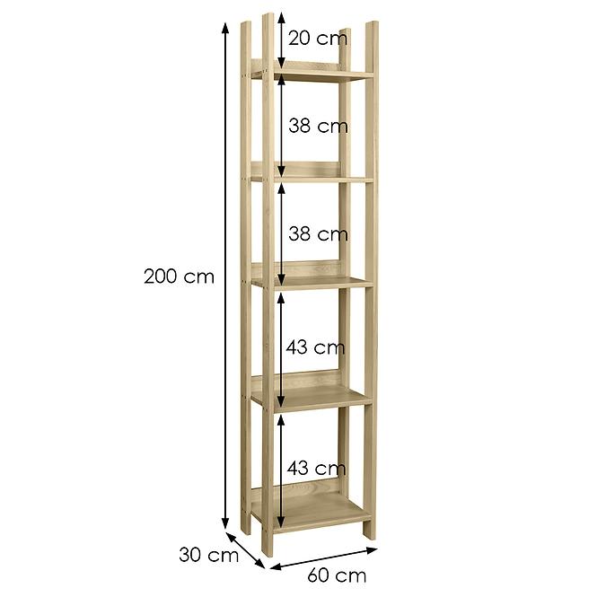 Regał ażurowy 60 sosna surowa