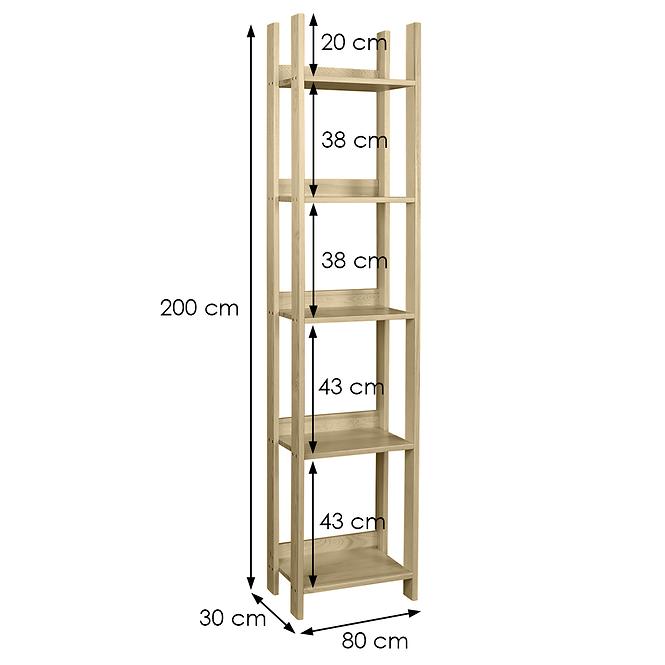 Regał ażurowy 80 sosna surowa