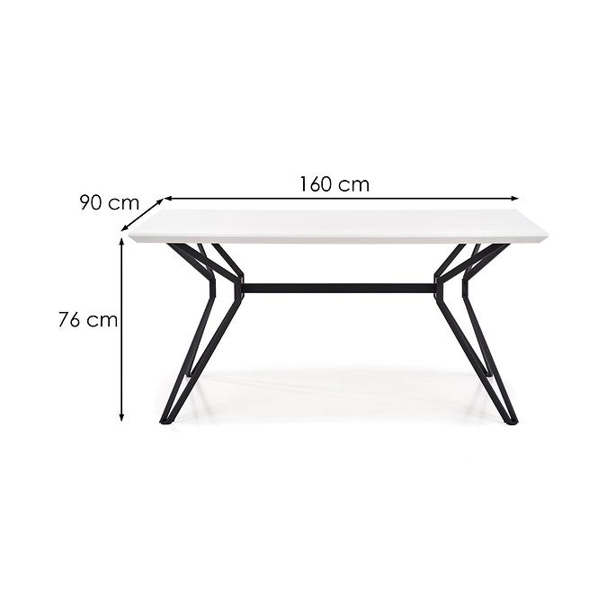 Stół Pascal 160 Mdf/Stal – Biały/Czarny