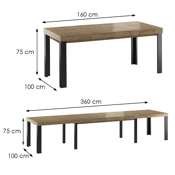 Stół rozkładany St-20 160/360x100cm dąb sękaty