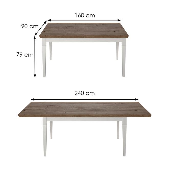 Stół rozkładany Roz 160/240x90cm Evora 92 Abisko ash – dąb lefkas