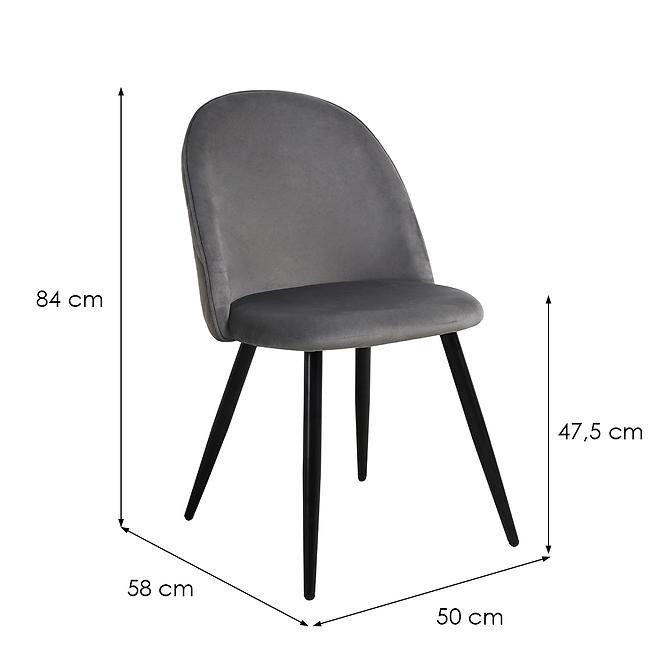 Krzesło Rill 80107b-v8 szary/czarny