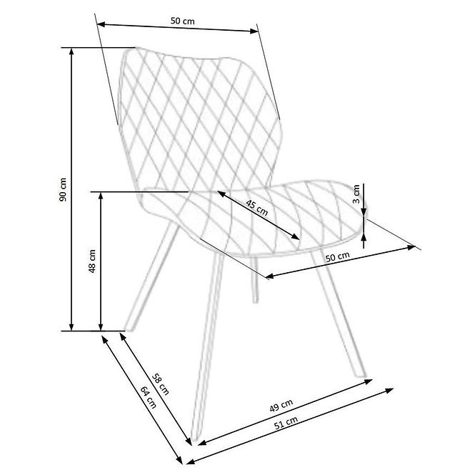 Krzesło K360 tkanina/metal beż 51x64x90