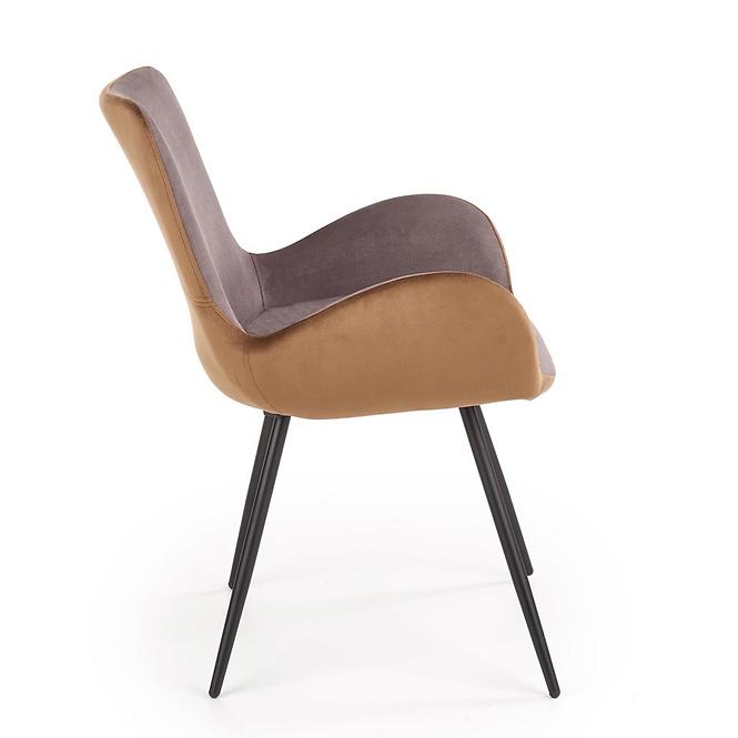 Krzesło K392 tkanina/metal ciemny popiel/brązowy 53x60x82