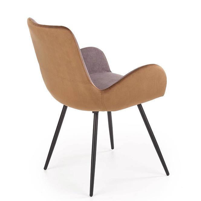 Krzesło K392 tkanina/metal ciemny popiel/brązowy 53x60x82
