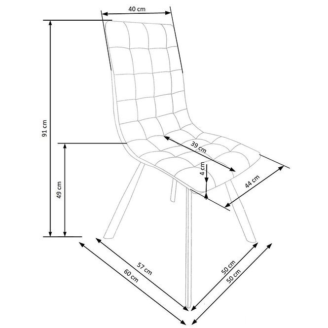 Krzesło K280 ekoskóra/metal brąz 50x60x91