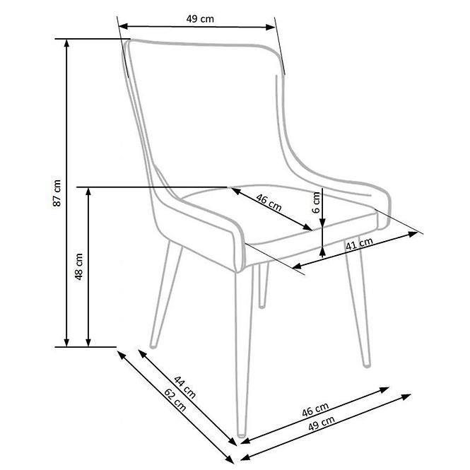 Krzesło K333 ekoskóra/tkanina/metal ciemny popiel/jasny popiel