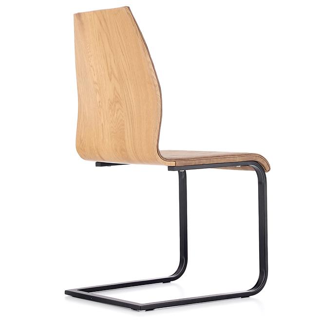 Krzesło K265 ekoskóra/sklejka/metal brąz/dąb miodowy