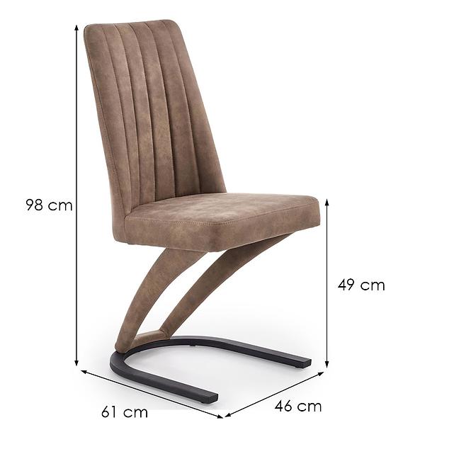 Krzesło K338 ekoskóra/metal brąz 46x61x98
