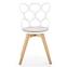 Krzesło K308 polipropylen/drewno/tkanina biały/popiel,2