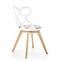 Krzesło K308 polipropylen/drewno/tkanina biały/popiel,4