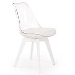 Krzesło K245 polipropylen/ekoskóra/poliwęglan biały/transp.