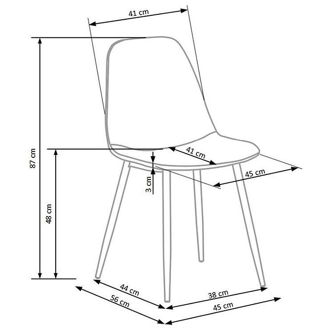 Krzesło K316 tkanina/metal popiel 44x56x87