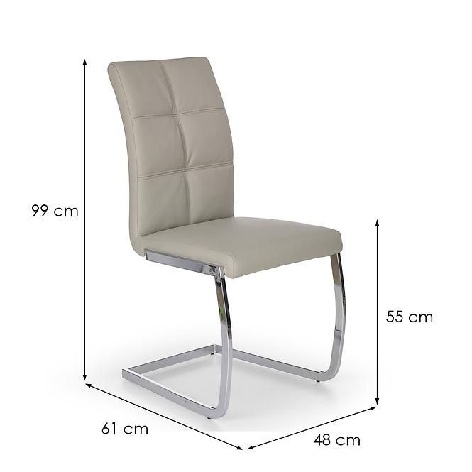 Krzesło K85 metal/ekoskóra ciemny krem 42x56x100