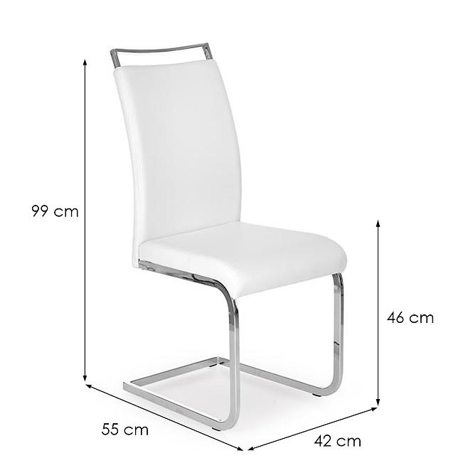 Krzesło K250 metal/ekoskóra biały 42x59x99