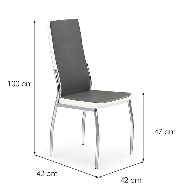 Krzesło K210 metal/ekoskóra popiel-biały 43x54x101