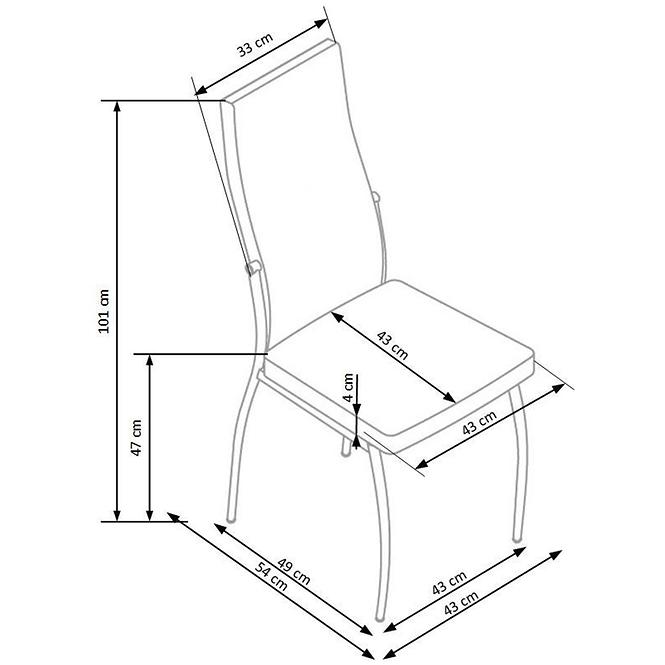 Krzesło K210 metal/ekoskóra popiel-biały 43x54x101