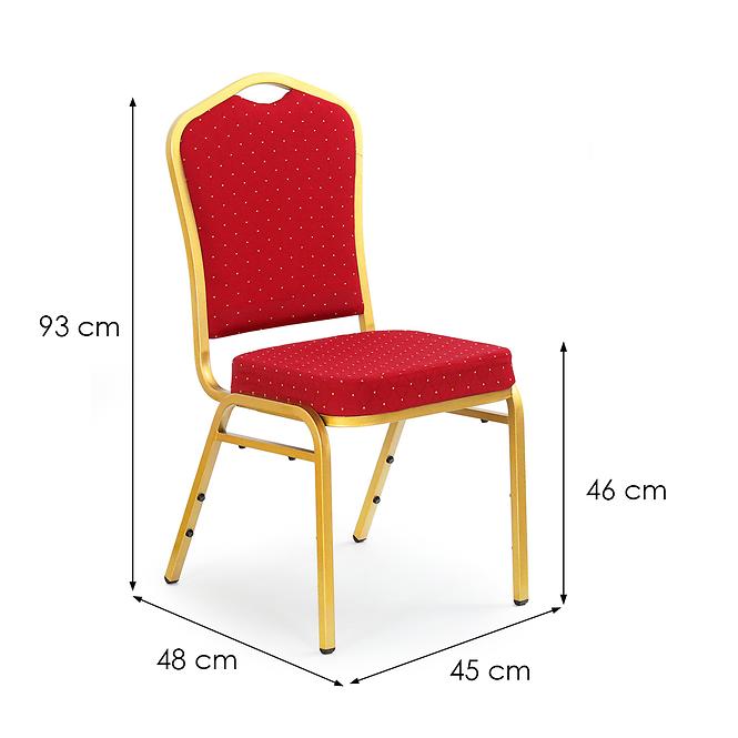 Krzesło K66 metal/tkanina złoty/bordo 45x59x93