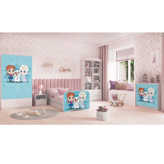 Łóżko Dziecięce Babydreams+Sz+M Biały 70x140 Kraina Lodu