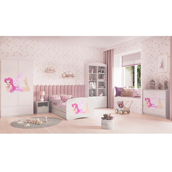 Łóżko Dziecięce Babydreams+Sz+M Biały 70x140 Wróżka 2