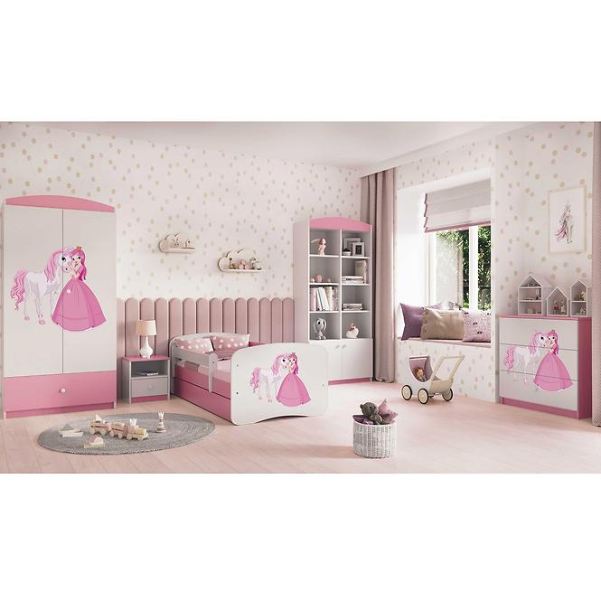 Łóżko Dziecięce Babydreams+Sz+M Różowe 70x140 2 Księżniczka