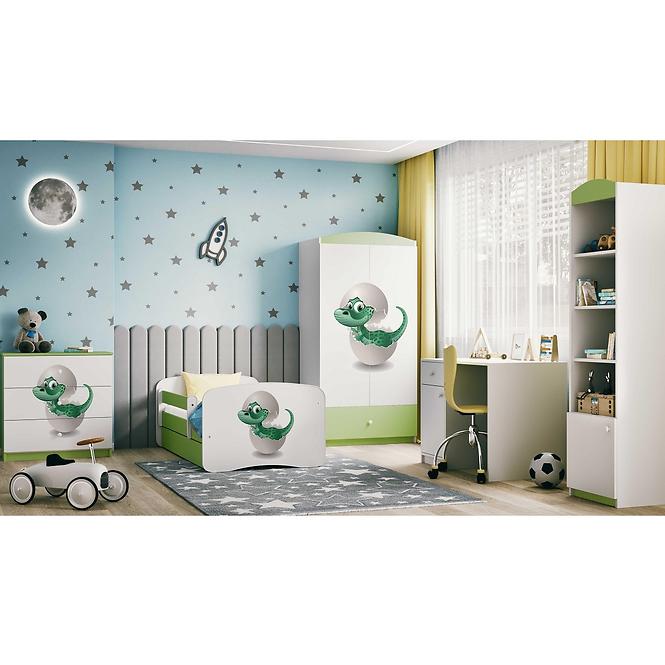 Łóżko Dziecięce Babydreams+Sz+M Zielone 70x140 Dino