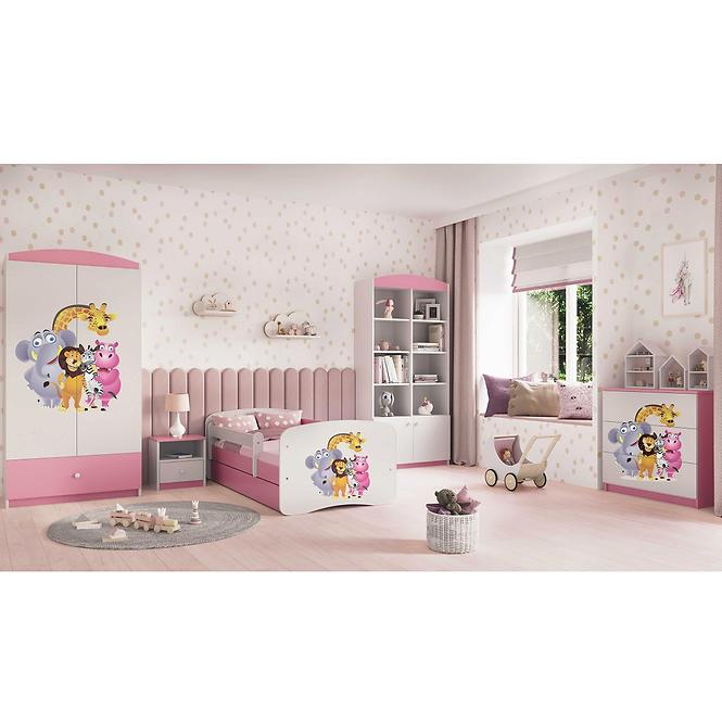 Łóżko Dziecięce Babydreams+Sz+M Różowe 80x160 Zoo