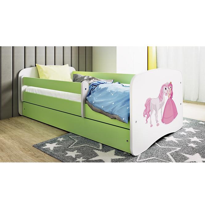 Łóżko Dziecięce Babydreams+Sz+M Zielone 80x160 2 Księżniczka