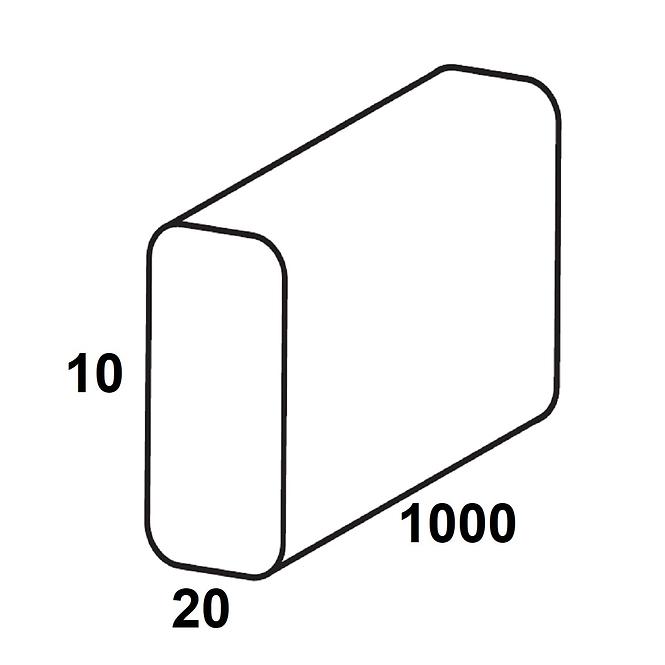 Płaskownik PVC biały połysk 10x20x1000