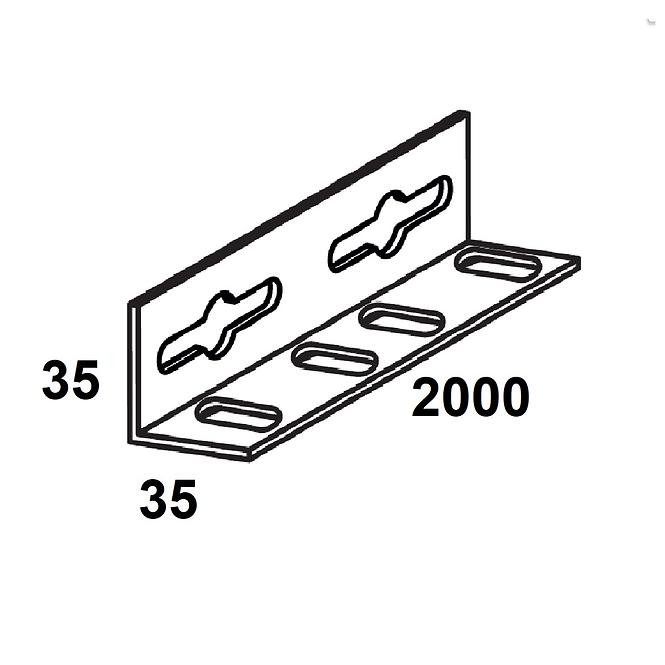 Kątownik do regału stalowy biały 35x35x2000