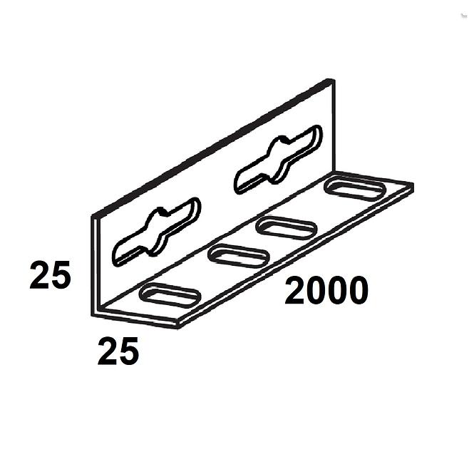 Kątownik do regału stalowy czarny 25x25x2000