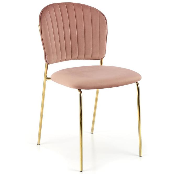 Krzesło K499 różowy/złoty