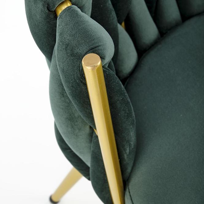 Krzesło K517 ciemny zielony/złoty