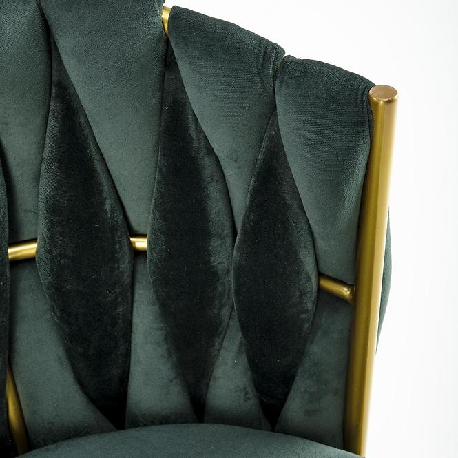 Krzesło K517 ciemny zielony/złoty