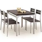 Komplet stół Malcolm +4 krzesła mdf/stal – wenge