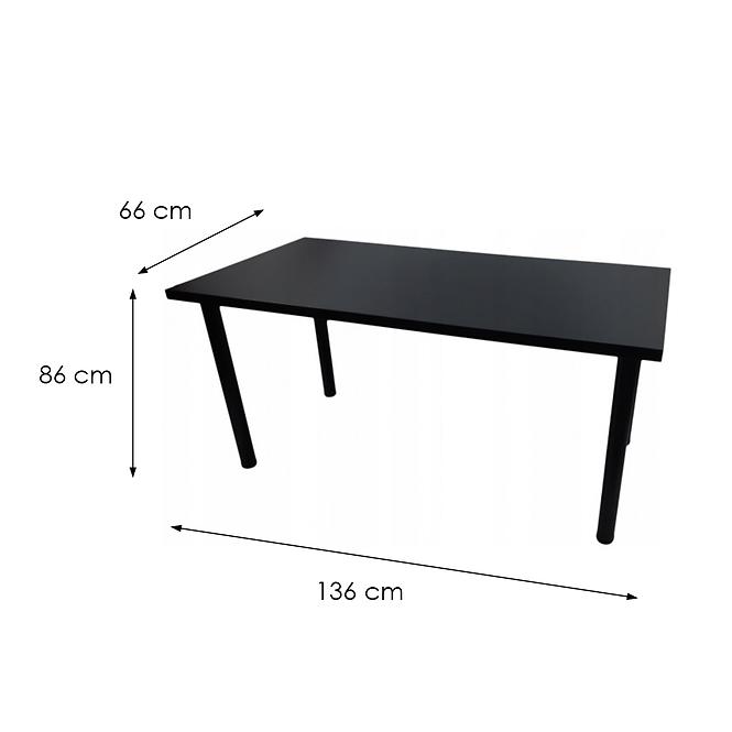 Biurko Gamingowe Low Czarne 136x66x1.8 Model 0