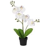 Sztuczna biała orchidea w doniczce 40 cm