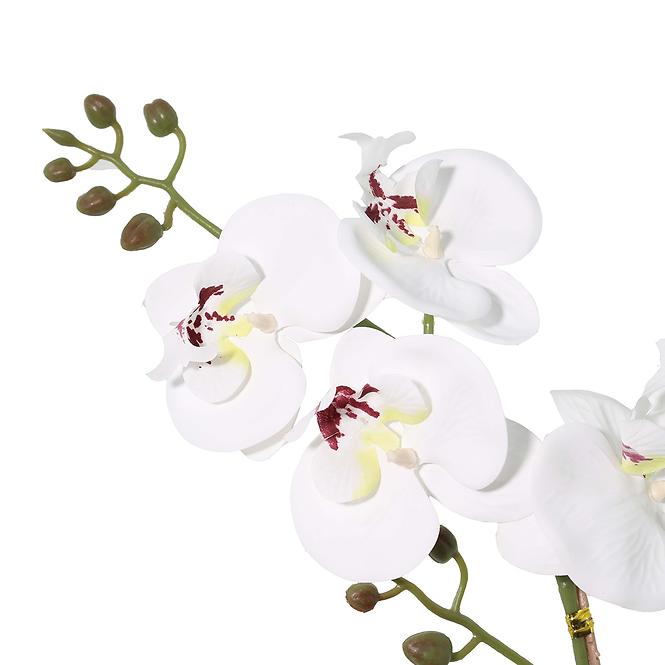 Sztuczna biała orchidea w doniczce 40 cm