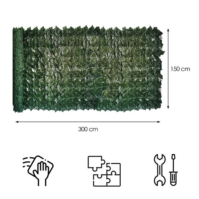 Mata ogrodzeniowa liście bluszczu 150cm x 300cm